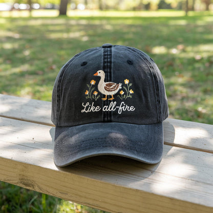 Custom Funny Duck Dad Hat, Embroidered Gift For Pet Lovers