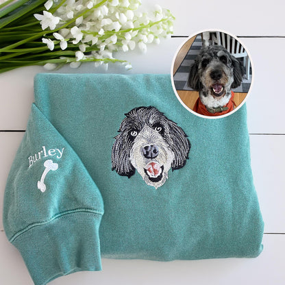 Custom Embroidered Pet Face, Gift For Pet Parent