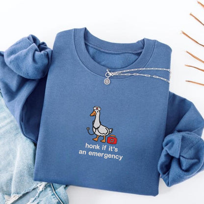 Embroidered Silly Goose Nurse Sweatshirt, Funny Gift For Pet Lover