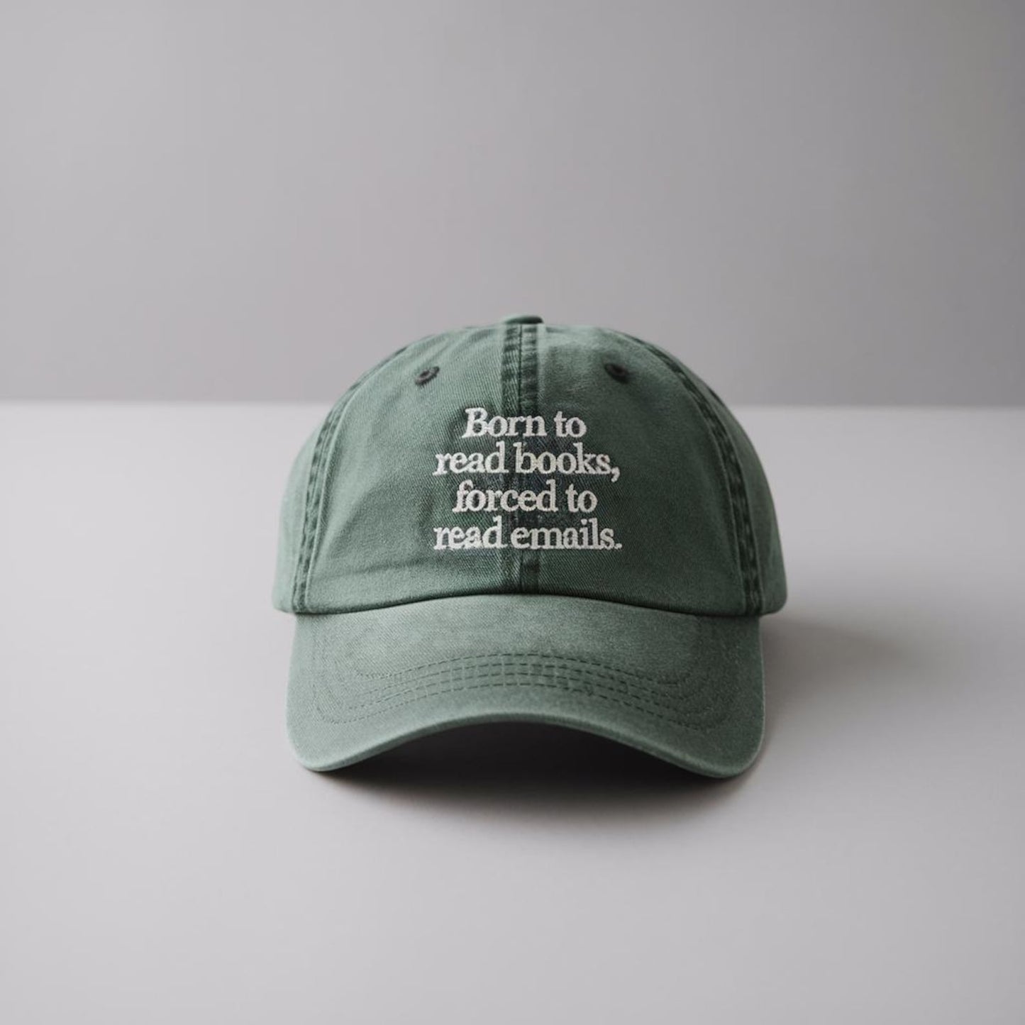 Born To Read Books Forced To Read Emails Embroidered Cap, Funny Gift For Book Lovers And Office Workers
