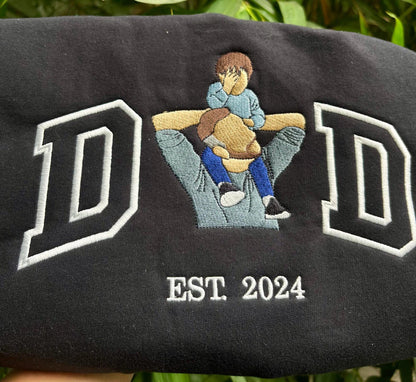 Custom Embroidered Father Sweatshirt, Thank You Dad Gift