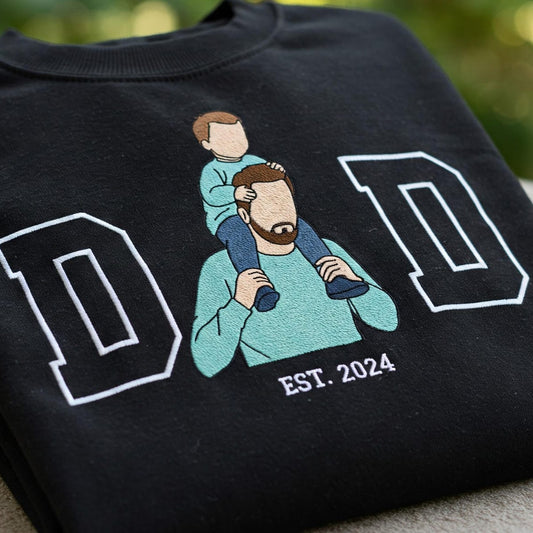 Custom Embroidered Father Sweatshirt, Thank You Dad Gift