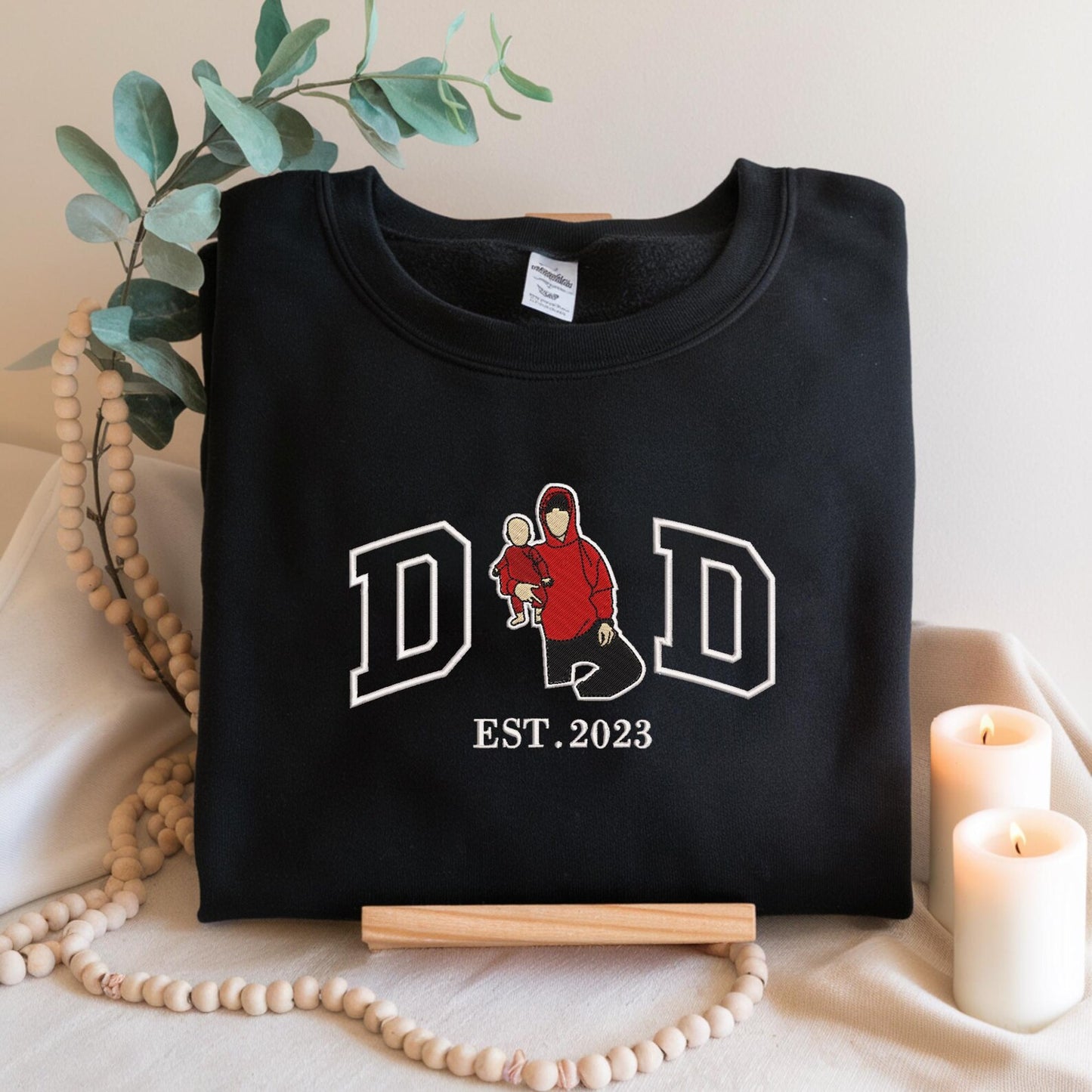 Custom Embroidered Father Sweatshirt, Father’s Day Keepsake