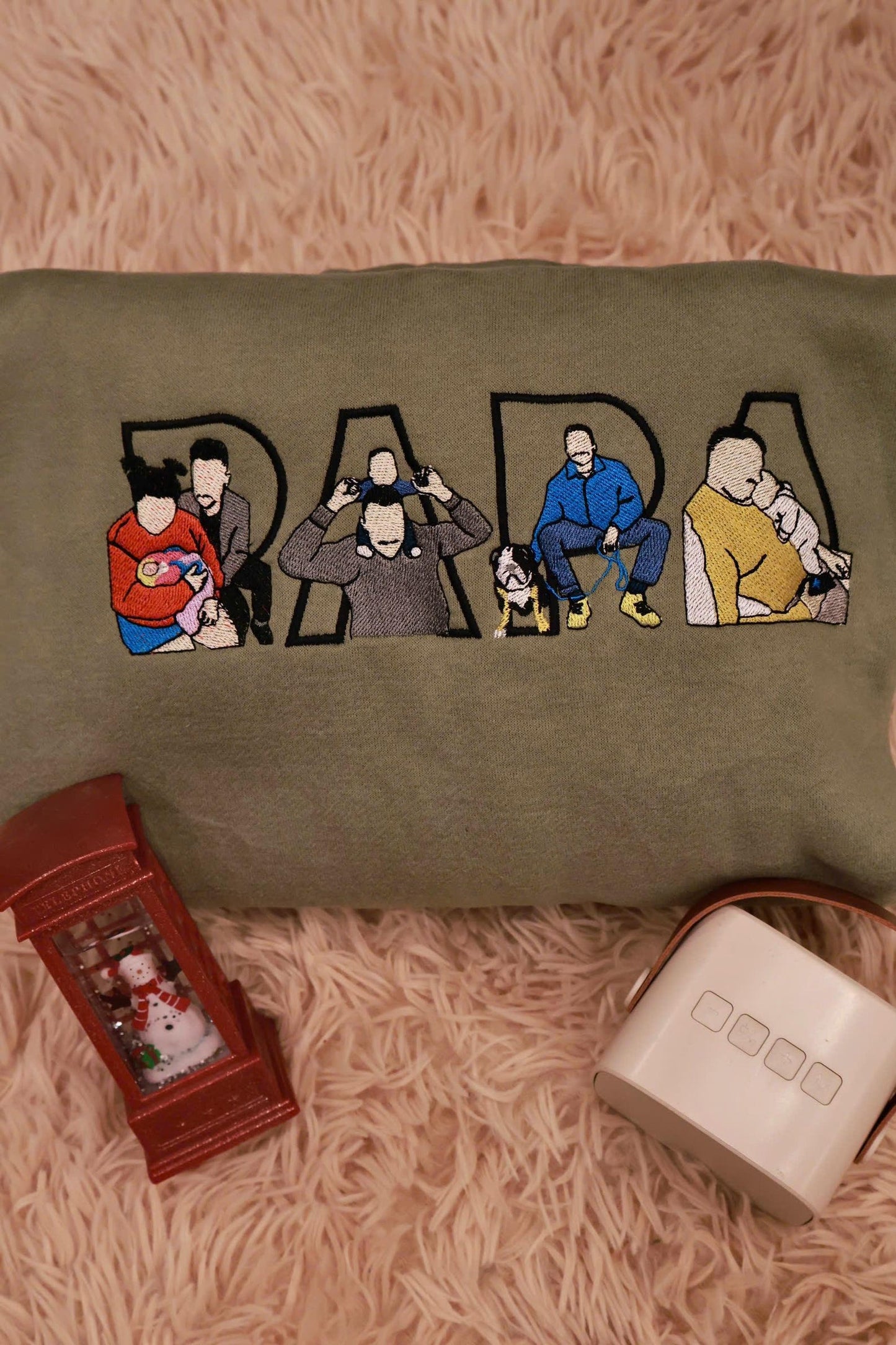 Dad Portrait Custom Embroidered Sweatshirt