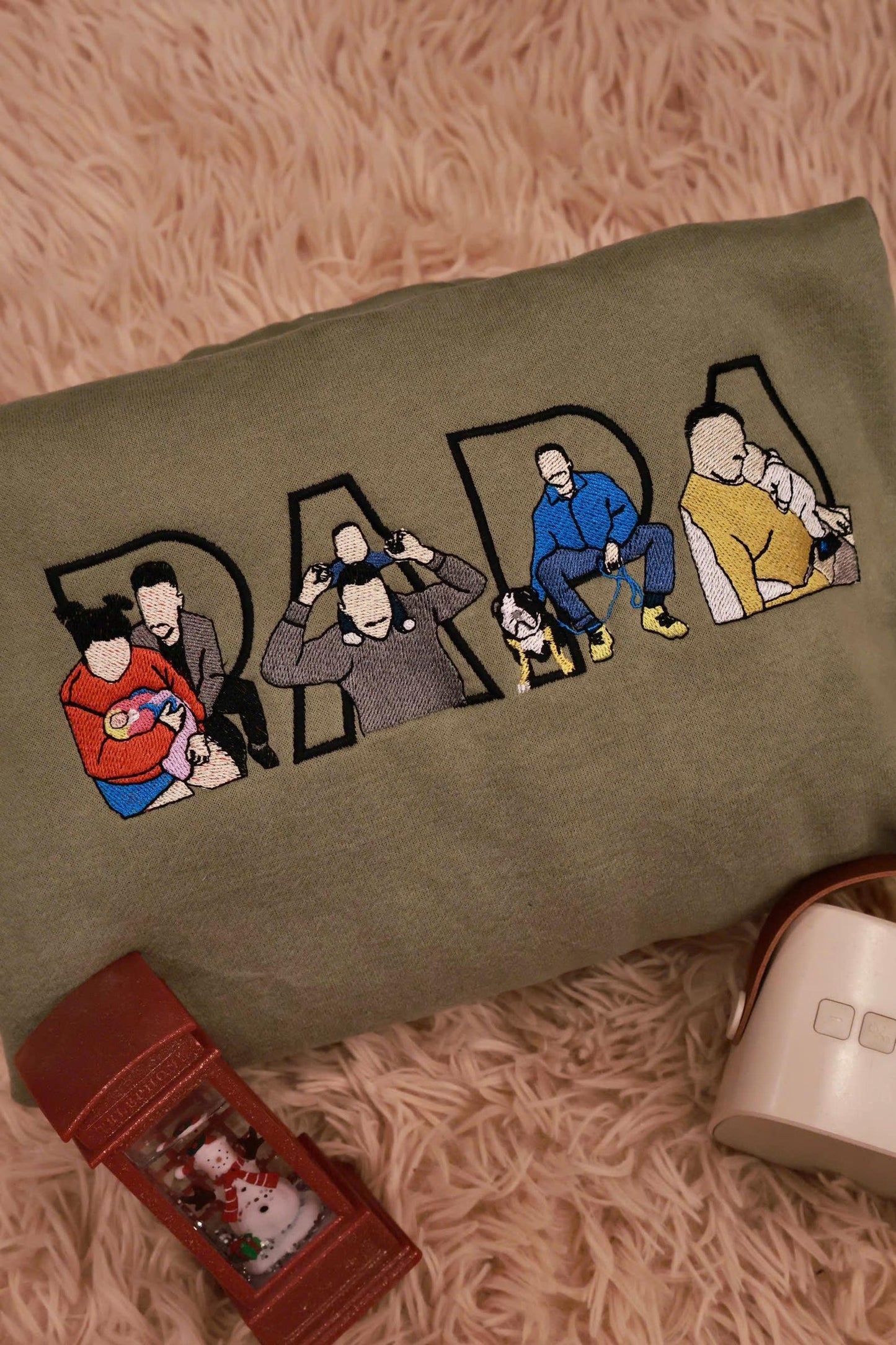 Dad Portrait Custom Embroidered Sweatshirt