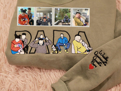 Dad Portrait Custom Embroidered Sweatshirt