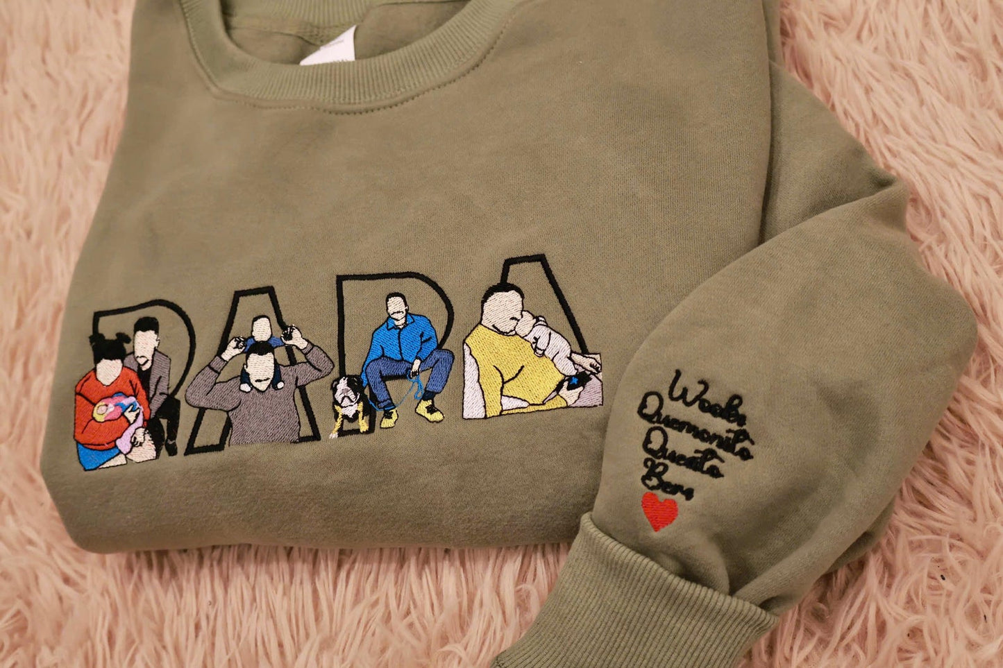Dad Portrait Custom Embroidered Sweatshirt