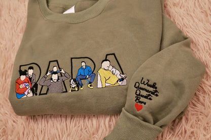 Dad Portrait Custom Embroidered Sweatshirt