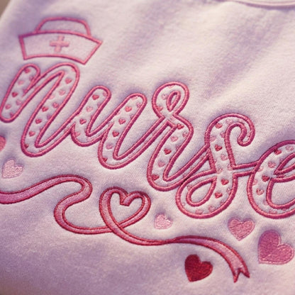 Embroidered Nurse Valentine Sweatshirt, Valentines Day Shirt, Gift For Nurse