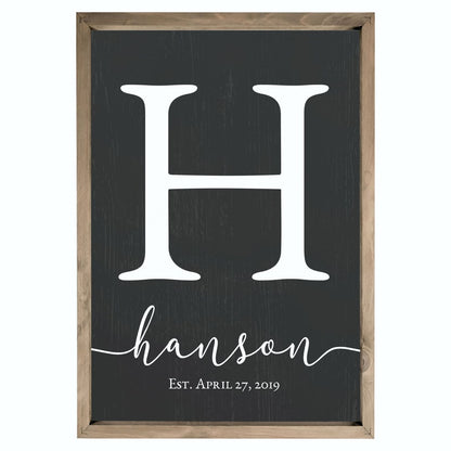 Personalized Family Name Sign, Custom Wooden Monogram Initial Sign, Perfect Gift For Weddings, Anniversaries