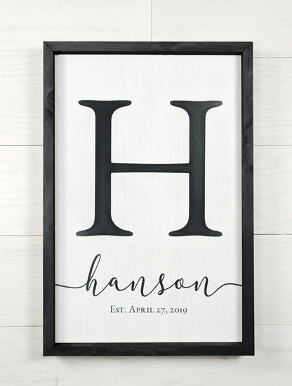Personalized Family Name Sign, Custom Wooden Monogram Initial Sign, Perfect Gift For Weddings, Anniversaries