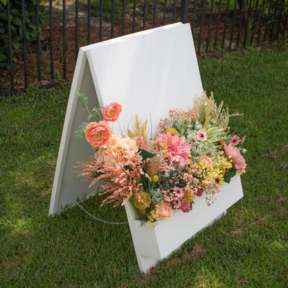 Custom Flower Box Welcome Wooden Sign, Personalized Wedding Decor, Floral Welcome Board For Ceremony