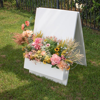 Custom Flower Box Welcome Wooden Sign, Personalized Wedding Decor, Floral Welcome Board For Ceremony