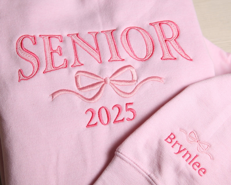 Custom Senior Team Embroidered Sweatshirt, Senior Cheer Gift