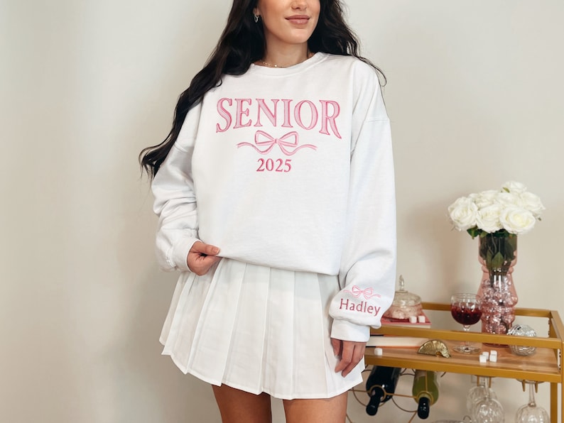 Custom Senior Team Embroidered Sweatshirt, Senior Cheer Gift