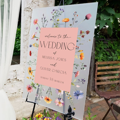 Custom Wildflowers Wedding Sign, Floral Wedding Welcome Sign, Wildflowers Wedding Decorations