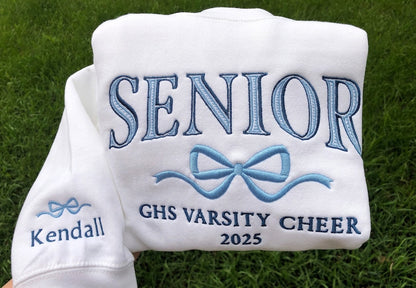 Custom Senior Team Embroidered Sweatshirt, Senior Cheer Gift