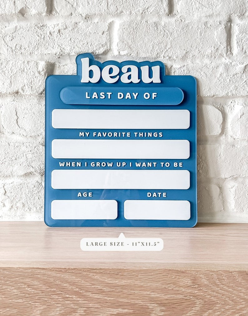 Custom Acrylic First And Last Day Of School Sign, Personalized School Board, Milestone Sign