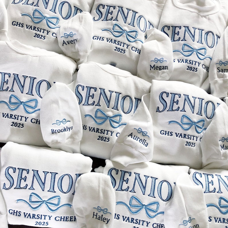 Custom Senior Team Embroidered Sweatshirt, Senior Cheer Gift