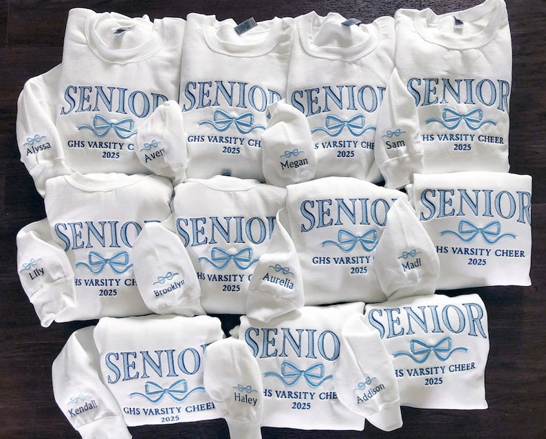 Custom Senior Team Embroidered Sweatshirt, Senior Cheer Gift