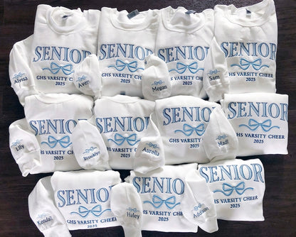 Custom Senior Team Embroidered Sweatshirt, Senior Cheer Gift