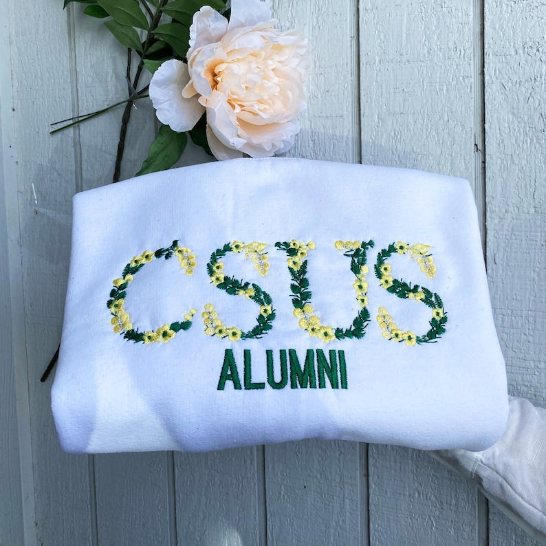 Custom College Embroidered Sweatshirt, Personalized College University High School Sweatshirt