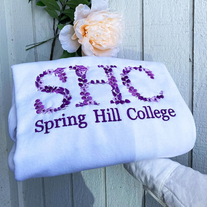 Custom College Embroidered Sweatshirt, Personalized College University High School Sweatshirt