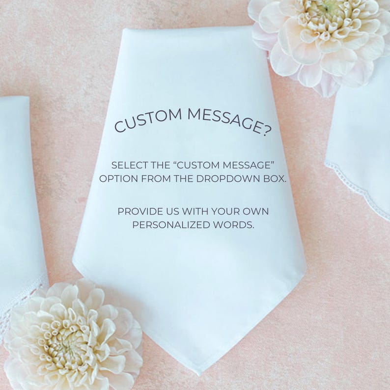 Personalized Wedding Handkerchief For Parents Of The Bride, Wedding Gift From Daughter