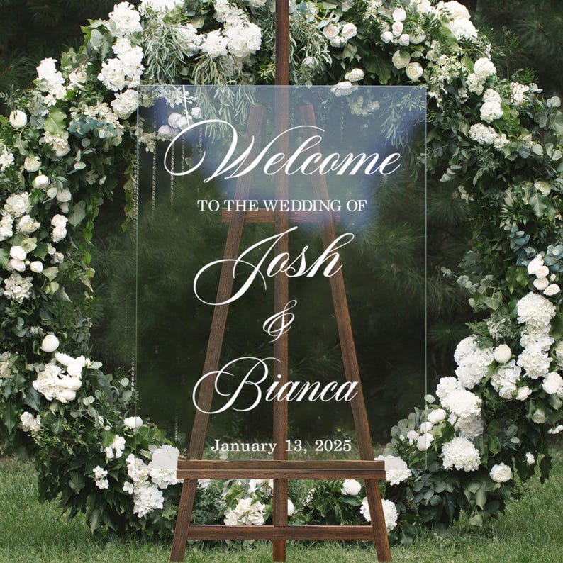 Custom Welcome To Our Wedding Acrylic Sign, Wedding Decor, Wedding Gifts, Wedding Welcome Sign