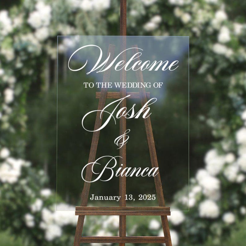 Custom Welcome To Our Wedding Acrylic Sign, Wedding Decor, Wedding Gifts, Wedding Welcome Sign
