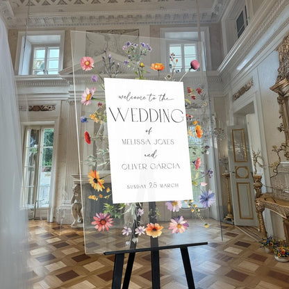 Custom Wildflowers Wedding Sign, Floral Wedding Welcome Sign, Wildflowers Wedding Decorations