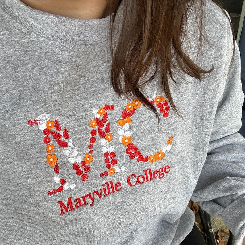 Custom College Embroidered Sweatshirt, Personalized College University High School Sweatshirt