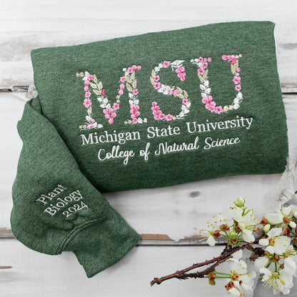 Custom College Embroidered Sweatshirt, Personalized College University High School Sweatshirt