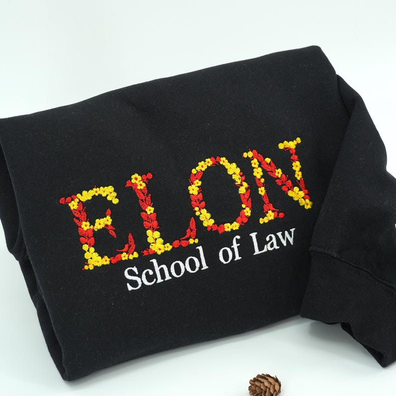 Custom College Floral Letter Embroidered Sweatshirt, Personalized University Sweatshirt, Graduation Gift for Besties