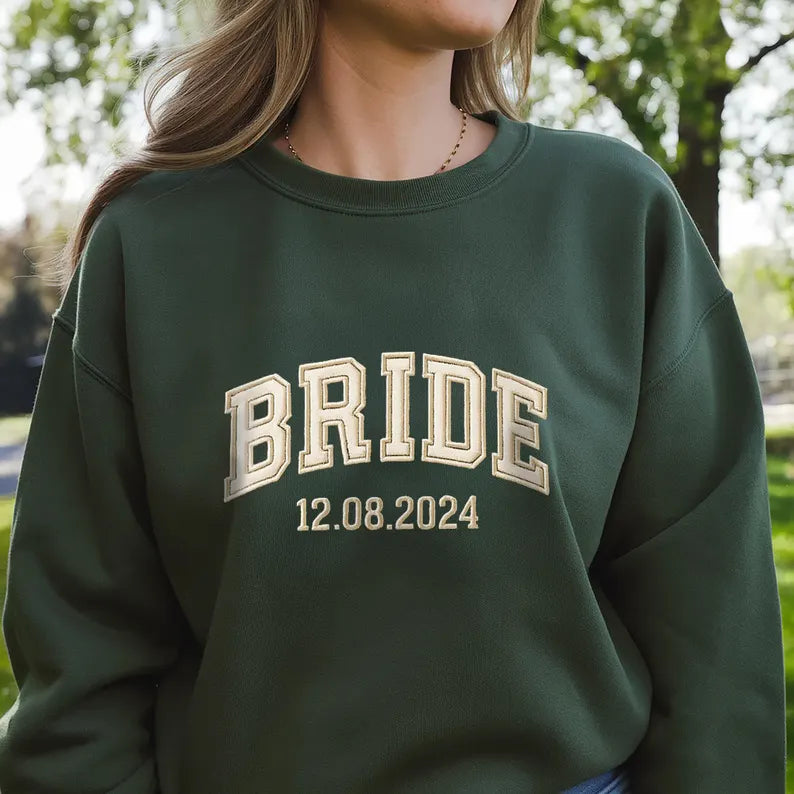Embroidered Custom Bride Groom Sweatshirt Custom Bride