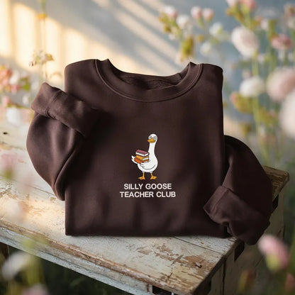 Embroidered Silly Goose Teacher Club Sweatshirt, Back To School Gift Ideas