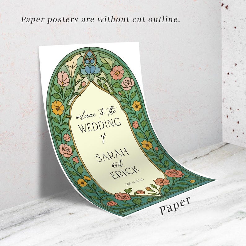 Custom Acrylic Wedding Welcome Sign with Wildflowers, Floral Mirror Wedding Entrance Sign, Modern Acrylic Wedding Decor