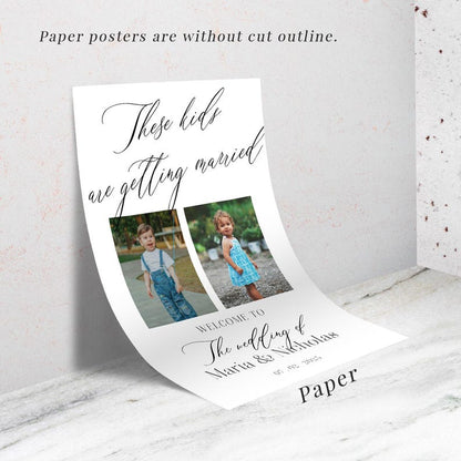 Custom These Kids Are Getting Married Wedding Welcome Sign, Custom Photo Wedding Sign, Wedding Decorations