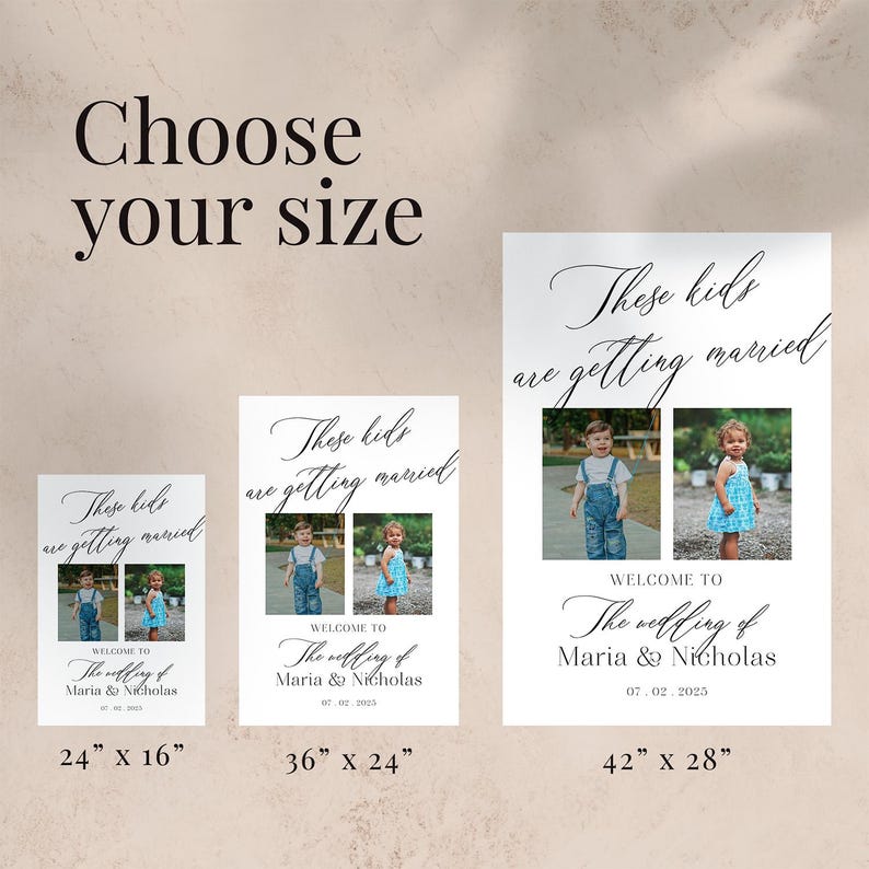 Custom These Kids Are Getting Married Wedding Welcome Sign, Custom Photo Wedding Sign, Wedding Decorations