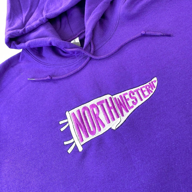 Custom Embroidered Pennant Sweatshirt With Team Name