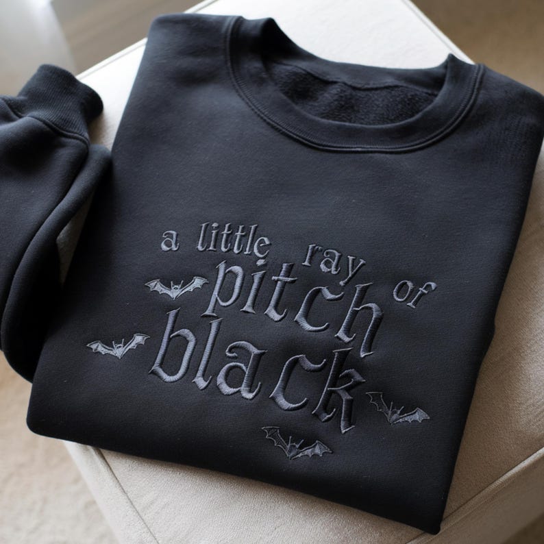 Embroidered Gothic Bat Sweatshirt, Dark Humor Sarcasm Shirt, Halloween Shirt, Witchy Shirt