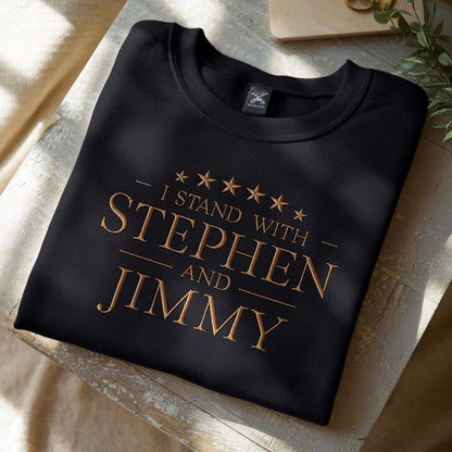 Embroidered I Stand with Jimmy Kimmel Shirt, Colbert Kimmel 2028