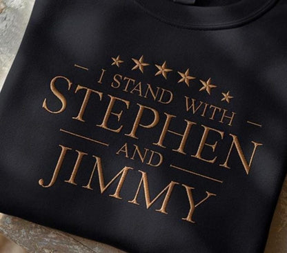 Embroidered I Stand with Jimmy Kimmel Shirt, Colbert Kimmel 2028