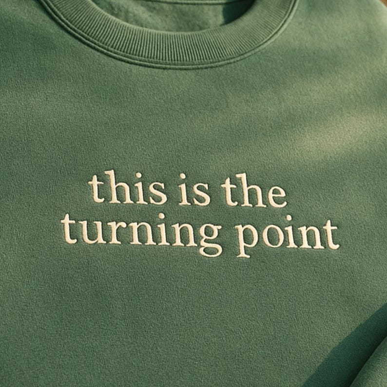 Charlie Kirk Embroidered SweatShirt, "This Is The Turning Point Quote" Shirt, Political Statement Shirt, Patriotic Protest Top