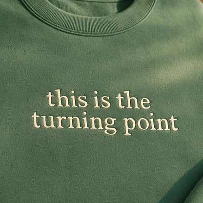 Charlie Kirk Embroidered SweatShirt, "This Is The Turning Point Quote" Shirt, Political Statement Shirt, Patriotic Protest Top