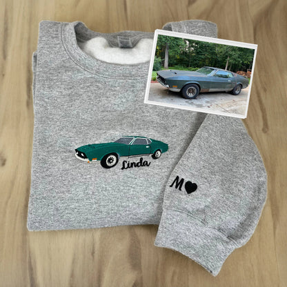 Personalize Car Embroidered Sweatshirt, Father Day Gift, Gift For Car Lovers