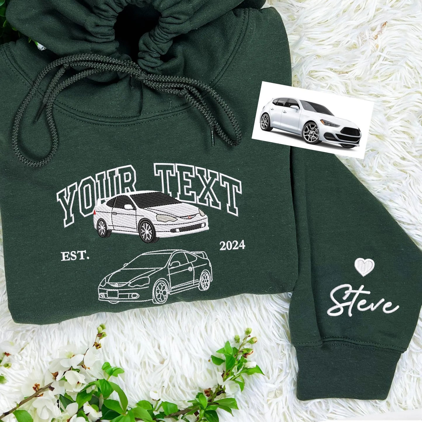 Custom Vintage Car Embroidery Hoodie, Father Day Gift, Gift For Car Lovers