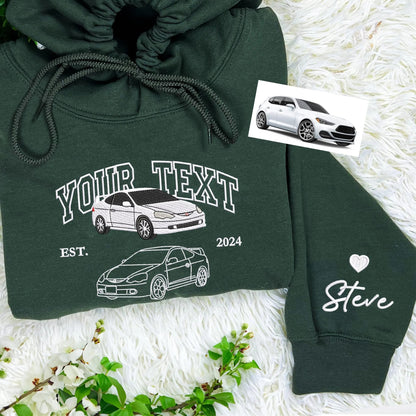 Custom Vintage Car Embroidery Hoodie, Father Day Gift, Gift For Car Lovers