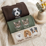 Custom Embroidered Multi-Pet Portrait Oversized Sweatshirt