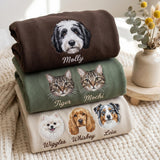 Custom Embroidered Multi-Pet Portrait Oversized Sweatshirt